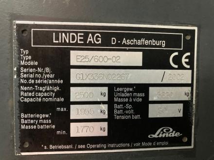 LINDE E25/600-02 Elektrische heftruck